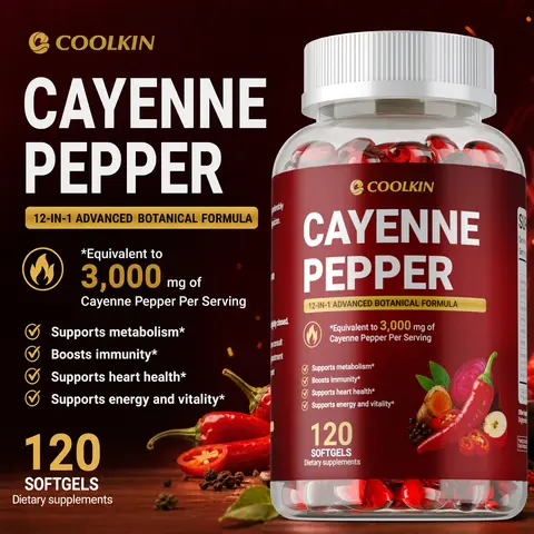 Coolkin Natural Daily Dietary Pepper Vitamins Supplement - Prop 65 Safe, with Vitamin E, D3-K2, Grape Seed, Hawthorn, Beetroot Extracts - Supports Leg Vein, Heart Health - 120 Count Bottle