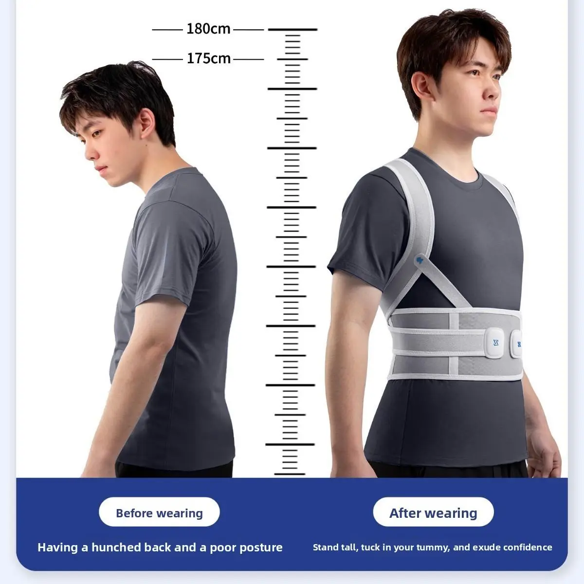 Anti-hunchback correction belt corrects back open shoulder straight men and women universal posture correction belt mesh composite cloth