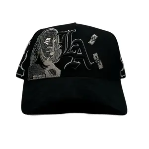 LA MONEY Exclusive Black Suede Visor Hat with Silk Interior & Secret Pouch Limited Edition 1/150