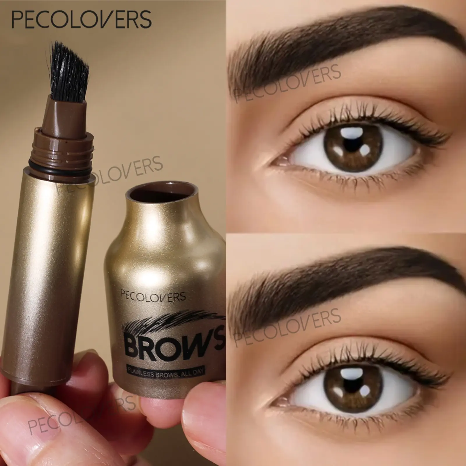 Waterproof and Long-lasting Eyebrow Tint with Brush, Brow Dye, Long-lasting Waterproof, Push-type Design, Easy To Shape Natural and Wild Eyebrows, Eyebrow Cosmetics, Eyebrow Pencils, Eyebrow Makeup Products