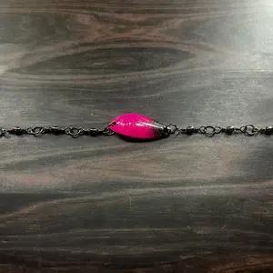 Pink and Black Glitter Fishing Lure Bracelet - Unique Design with Glitter Accents