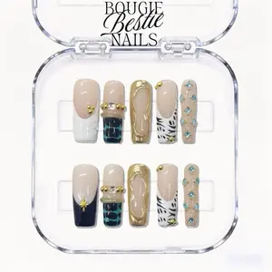 BOUGIE BESTIE NAILS | Gold Standard | Professional Salon-Quality Handmade Press-On Nails | High-Strength & Durable | Reusable