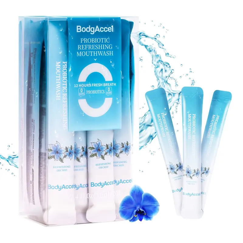 BodyAccel Probiotic Refreshing Mouthwash For Oral Care Daily Cleanser 12 Hours Fresh Breath 6 Pack