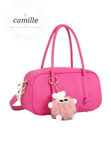 By Camille — Mini Boston Bag with Bear Charm | PETA Approved |