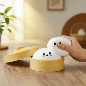 Soft and sticky dumpling stress ball, sensory toy in the shape of a steamed bun for stress relief, dough ball stress ball, elastic stress ball soft and sticky toy suitable for patients with ADHD