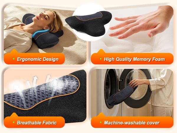 3-in-1 Multi-Function Rechargeable Remote-Controlled Heated Memory Foam Neck Traction Pillow - 2500mAh, Vibration Massage, Airbag Traction for Pain Relief, Travel Comfort, Neck Support (Personal Care Massage Device)