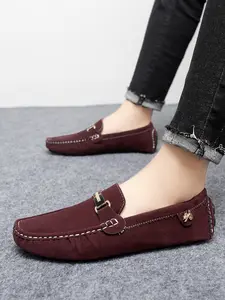 Men's Slip-On PU Leather Loafers Rubber Anti-Slip Sole Comfort Classic Slippers Large Size Women's Business Work Formal Shoes 38-48