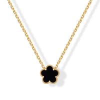 Black Onyx Clover - Yellow Gold