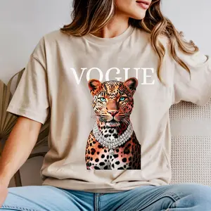 Vogue leopard T-shirt Gildan 64000 soft style Summer Everyday Style Shirtsleeve love casual comfortable super soft relaxed fit unisex Sizing womenswear Streetwear  vintage Crewneck Printed Loose GraphiC