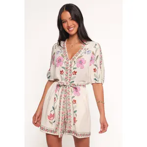 Ginger Tie Waist Romper - Pink Multi