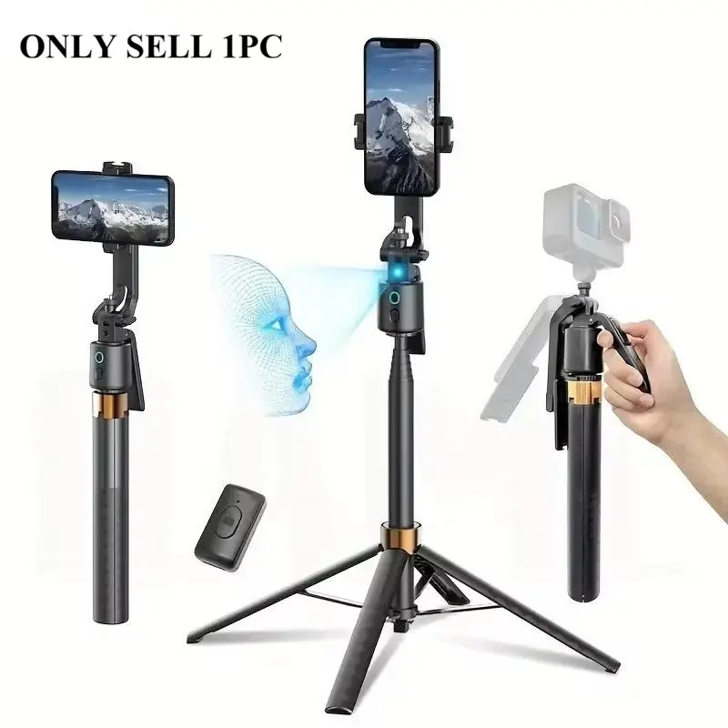 Q13 Aluminum Alloy Selfie Stick with 360° Face Recognition Follow Mode, Multi-Function Phone Holder, Vlogging Kit, Selfie Stand