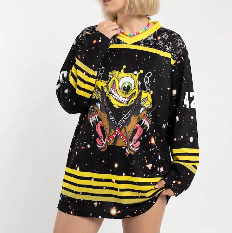 Dubstep Rave Jersey, Monster Hockey Shirt, Galaxy EDM Festival Outfit