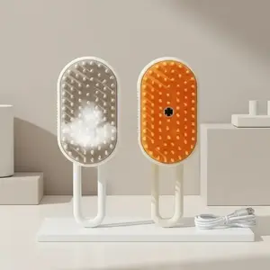 2026-2 types of combs/ 3 - IN - 1 Pet Steam Brush! Adjustable for cats & dogs. Emits pet steamy mist to remove flying fur. Steel - tooth pin & press - to - clean design detangles & clears loose fur. Advanced hair remover for pet grooming. Fur Removal Tool