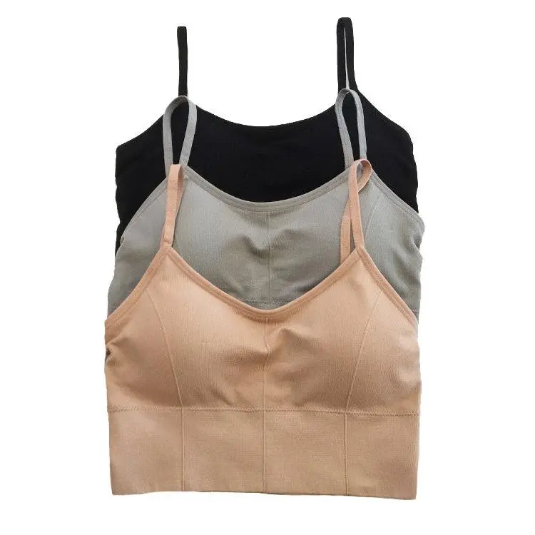 Ribbed seamless long line bralette