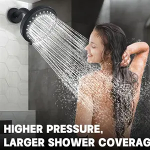 High-Pressure Rain Shower Head, Easy Installation, 5 Spray Modes, Modern Bathroom Upgrade, Polished Finish, Wall-Mounted, Luxury Bath Accessories