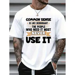 Women's Sarcastic 'Common Sense Is Like Deodorant' Humor T-Shirt - Comfort Fit Crew Neck, Ultra-Soft Breathable Moisture-Wicking Fabric, Casual Wear