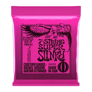Ernie Ball Super Slinky 7-String Nickel Wound Electric Guitar Strings - 9-52