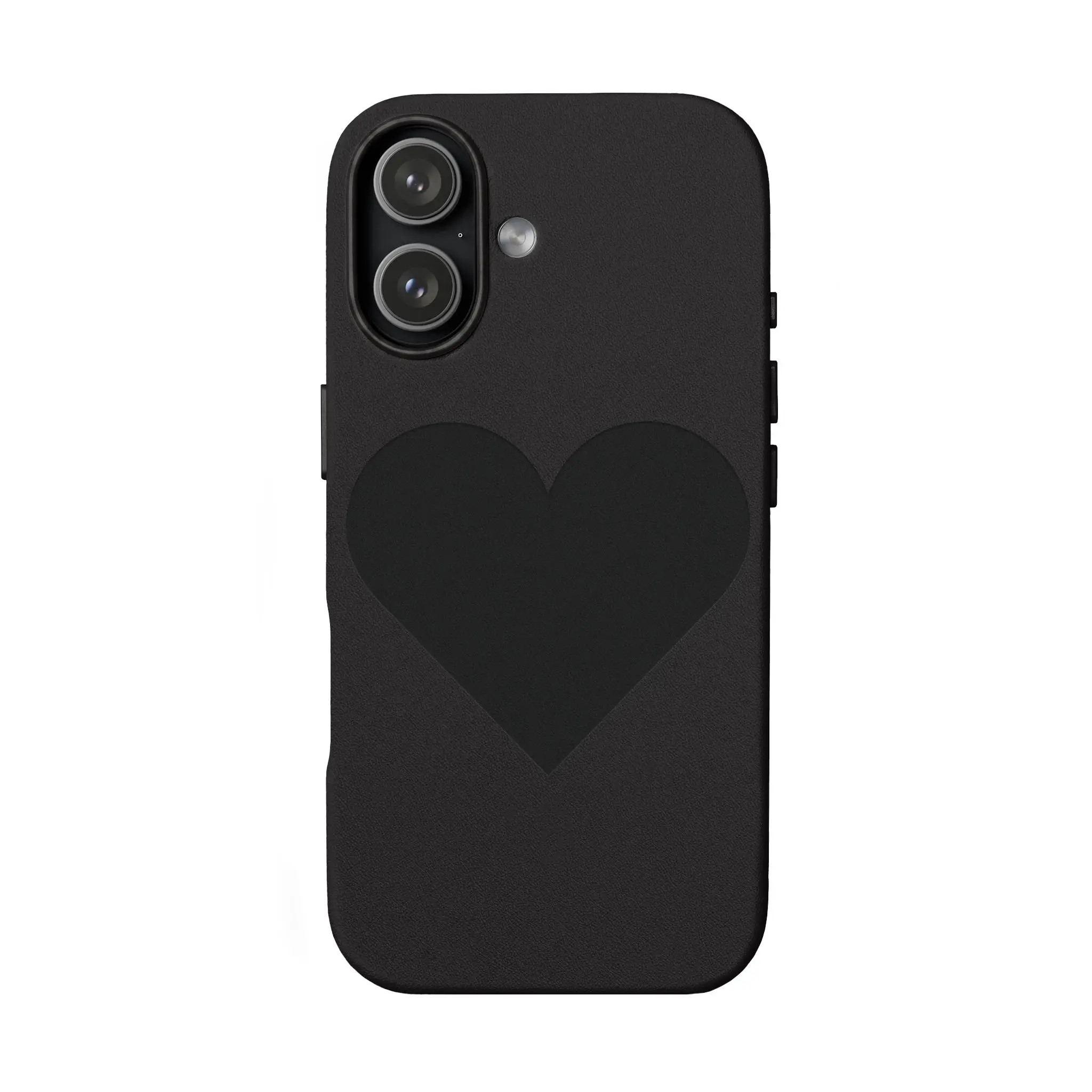 Cutout Heart PU Leather Phone Case | Engraved Heart Phone Case