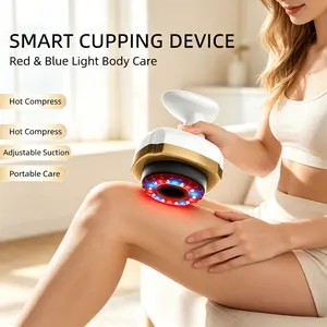 Relax & Heal 4 - in - 1 Cupping Massager with EMS + Heat + Pulse +Red&Blue Light Therapy Daily White [Local Shipment Within 24 Hours]