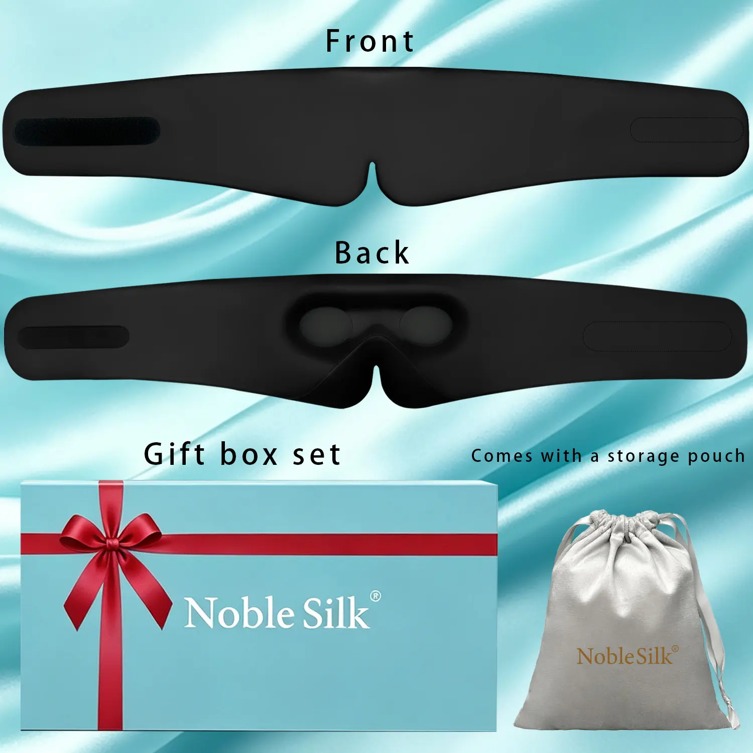 6A 22 Momme Pure Mulberry Silk 3D Eye Mask, Adjustable Magic Tape Strap, Eyelash Friendly Contour, Breathable Sleep Blindfold for Travel & Nap