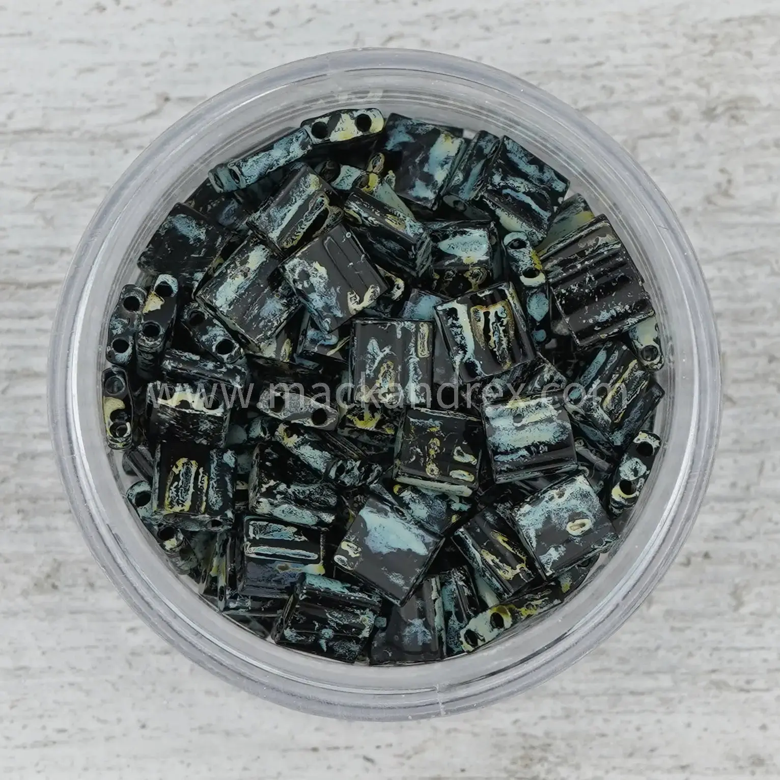 4511 Tila Beads - Ebony Picasso
