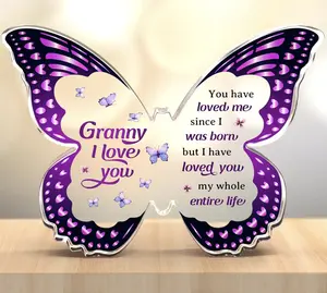 Butterfly Plaque for Granny Gifts for Grandma Mothers Day Gift for Granny Grandmother Birthday Gifts for Nana Gigi Grandma Gifts for Women Mimi Grammy Nanny Gifts from Grandkids Best Nanny Ever Gifts