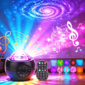 Starry Night Projector Lamp, Bedroom Galaxy Projection Light, Bluetooth-compatible Speaker LED Nightlight, Sound Control, Remote, Room Decor, Gift
