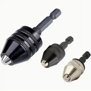 3Pcs Drill Chuck Adapter with 1/4 Hex Shank | Small Drill Bit Adapter for Impact Driver Quick-Change Hex Handle Three-Jaw Chuck with Multi-Functionality for Electric Grinders - Perfect Accessory for Precision Work (0.6-8mm, 0.3-3.6mmX2)