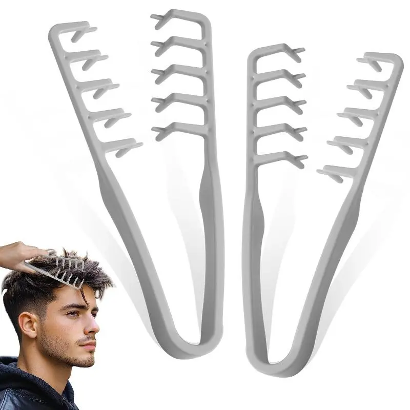 1/2PCS Texture Comb, Volumizing Fluffy Texture Styling Comb for Men and Women, Wide-Tooth Texturizing Styling Tool, ABS Plastic with Textured Grip Tool for Men
