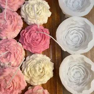 3D Peony Flower Shaped Silicone Mold, 1 Count DIY Candle Mold, Home Decor Supplies for DIY Candle Making, Birthday Gift
