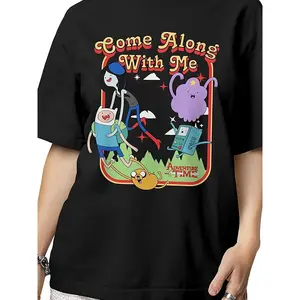 Cartoon Network Adventure Time Come Along with Me Mens And Womens T-Shirttop Gifts for Valentine'S Day Gifts for Boyfriend And Girlfriend 220G, Pure Cotton, Heat Transfer Printed T-Shirt