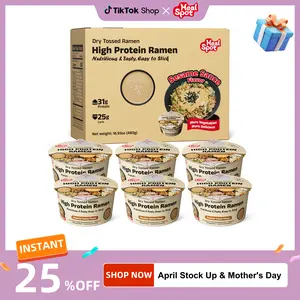 HealSpot High Protein Instant Ramen, 6 Pack, 31g Plant-Based Protein, Non-Fried, Low Carb, Sesame Sauce Flavor
