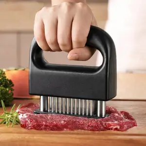 Meat Tenderizer Tool Heavy Duty 48 Blades with Safety Lock, Ultra Sharp Stainless Steel Needle Blades for Chicken Steak Beef Pork, Detachable Design Easy Clean, Large Ergonomic Handle for BBQ Home Kitchen Cooking