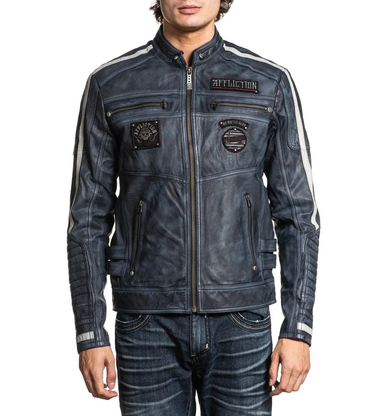 Affliction Men's Faux Leather Jacket Velocity
