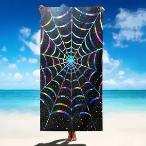 Starry Spider Web Beach Towel, Design Beach Towel, Soft Ultrafine Fiber, Super Absorbent, Water Absorbent Towel, Lightweight, Perfect Beach Accessory Gift
