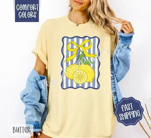 Lemon Aesthetic Comfort Colors Tshirt, Fruit Summer Shirt, Cute Women's Tee, Gift For Her