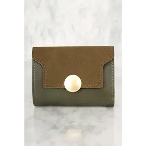 Sexy Dark Olive Faux Leather Mini Wallet