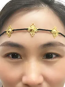 1pc Ethiopian Head Chain for Women Girls Eritrean African Ethnic Elegant Crown Design Bridal Wedding Party Gift Forehead Jewelry Festival Ashenda