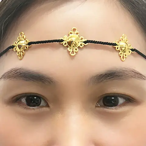 1 Pc Ethiopian Habesha Head Chain for Women and Girls, Eritrean African Gold-Tone Forehead Chain, Bridal Head Piece for Wedding, Bridal Accessory, Habesha Jewelry