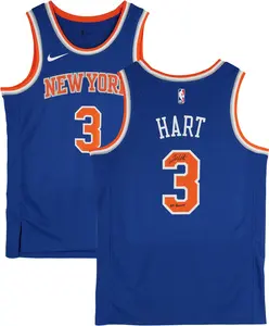 Josh Hart New York Knicks Autographed Blue Nike 2022-23 Icon Edition Swingman Jersey with "NY Forever" Inscription - Fanatics Authentic Certified