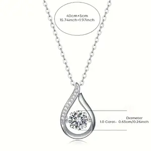 Water Drop Smart Pendant Necklace Geometric Pendant Women's Daily Decoration Fashion Versatile Exquisite Jewelry Valentine's Day Mother's Day Gift