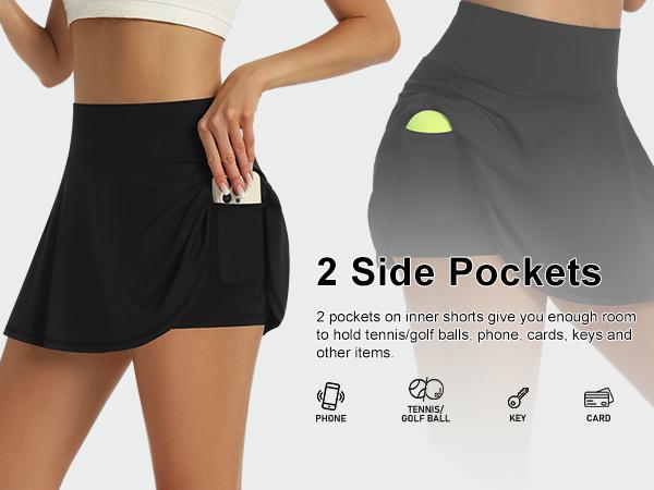 Women’s High Waisted Stretchy Solid Color Skort - Skirts with Shorts Underneath, Lightweight Athletic Skirt, Cute Sport Style, Active Athleisure Skort with Built-in Mesh Pockets for Tennis, Summervibes Workouts, Lightweight Athletic Skirts Women’s High Waisted Stretchy Solid Color Skort - Skirts with Shorts Underneath, Lightweight Athletic Skirt, Cute Sport Style, Active Athleisure Skort with Built-in Mesh Pockets for Tennis, Summervibes Workouts, Lightweight Athletic Skirts