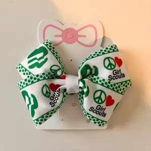 Girl Scouts theme hair bow alligator clip