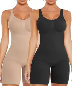 Women's Shaping Mid-Thigh Bodysuit Tummy Control Shapewear Seamless Sculpting Body Shaper