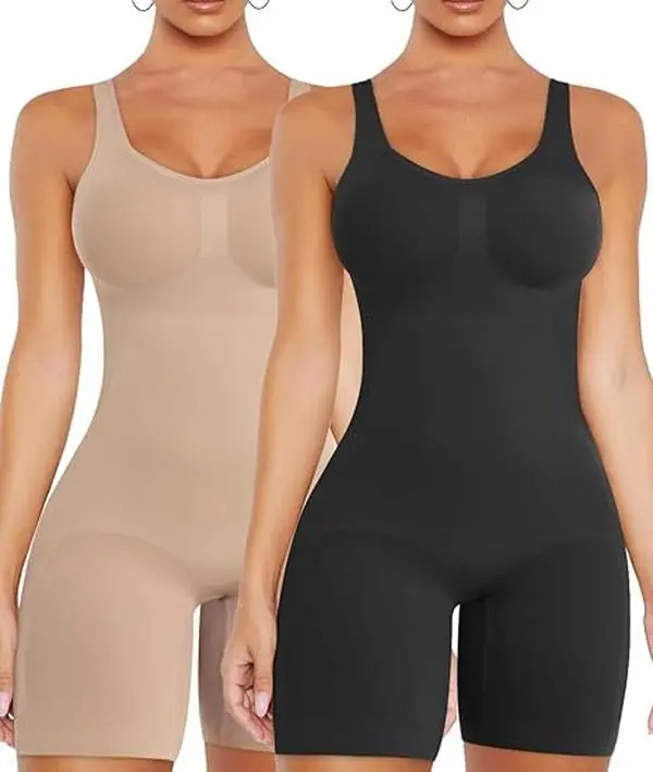 Women's Shaping Mid-Thigh Bodysuit Tummy Control Shapewear Seamless Sculpting Body Shaper