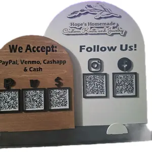 Personalized Vendor Pay Here/Follow Signs for Craft Shows with QR Codes for PayPal Venmo Cashapp Cash Acceptance