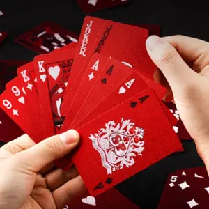 55 Playing Cards Set, Waterproof Washable, Metal Decorations, Durable Thick Plastic, Comfort Grip, Smooth Shuffling, Perfect for Parties, Card Games
