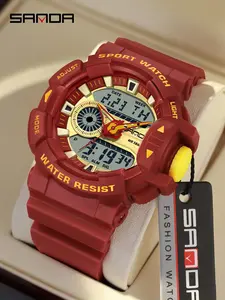 Men's Sportive Digital Watch, Fashionable Digital Watch with Alarm Mode, Waterproof Electronic Watch with Digital Display for Students, Digital Quartz Watch, Sporty Waterproof Watch