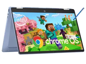 HP Chromebook x360 14 inch FHD IPS Touch 2-in-1 Laptop, Intel Processor N100, 4GB RAM, 64GB eMMC, Chrome OS, Sky Blue