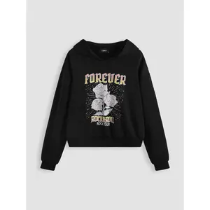 Cider [size 2-10] FOREVER Terry Rose Graphic Hoodie